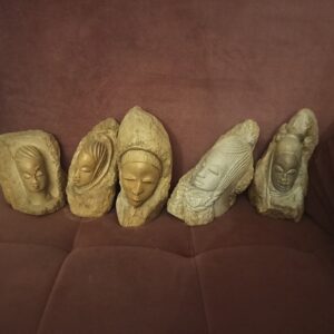 Statues portrait art africain vintage