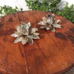 Bougeoirs métal nénuphar