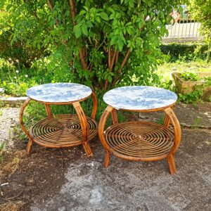 Chevets rotin vintage