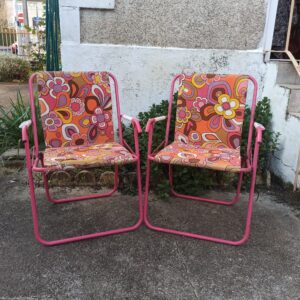 Fauteuils camping fleurs