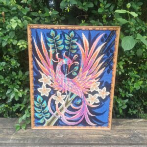 Cadre vintage oiseau canevas