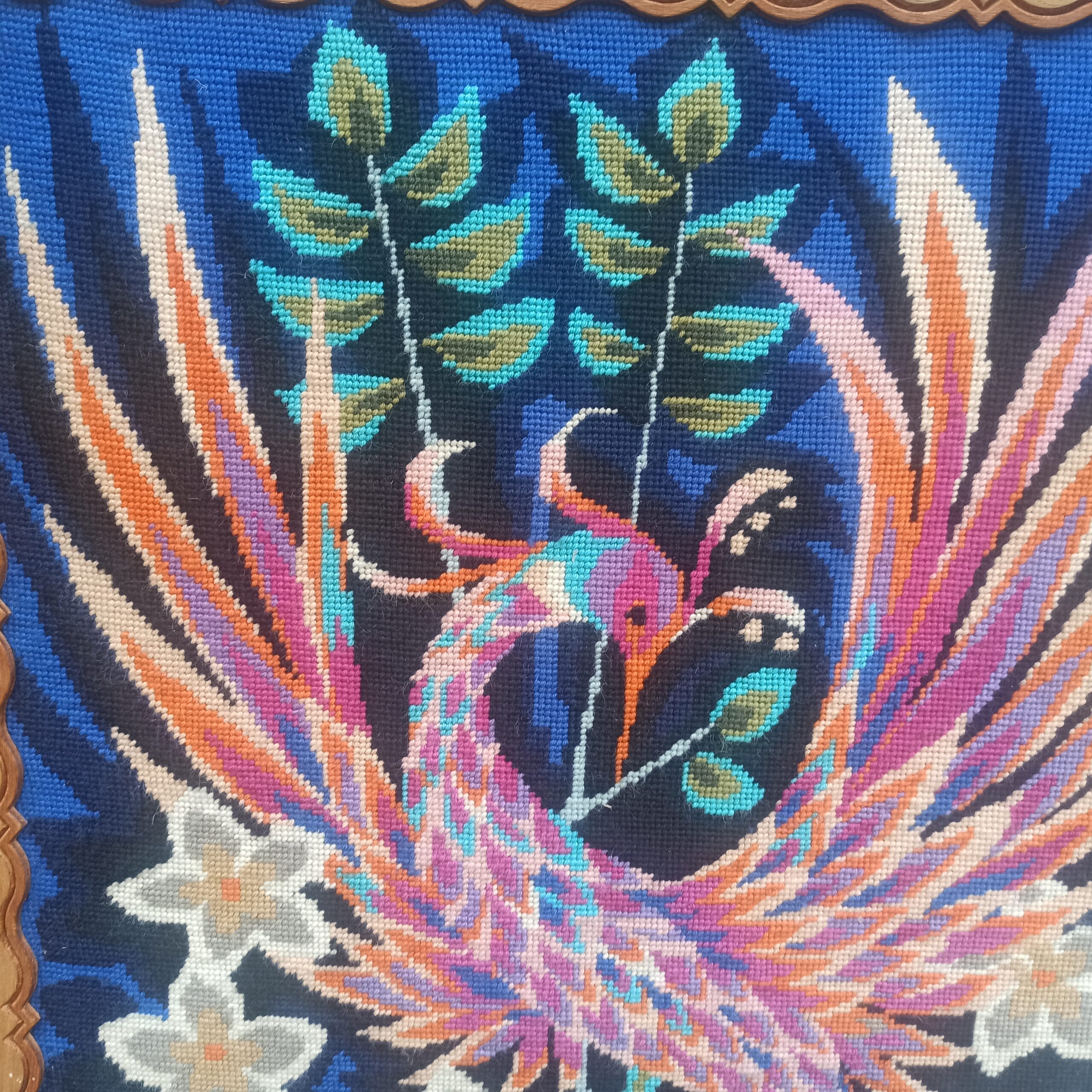 Cadre vintage oiseau canevas – Image 2