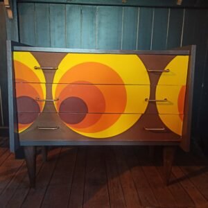 Commode vintage orange