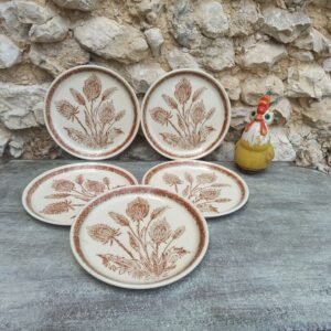 Assiettes décor chardon